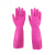 宁斯福WJ-66乳胶橡胶防水清洁手套洗碗洗衣保洁劳保手套38cm粉色S码