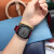 碧允手表女复古情侣时尚数字国产腕表欧洲站牛皮运动电子真手表女 红色表带白字面大盘 KS026