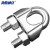 海斯迪克 HK-02 304不锈钢U型夹头 钢丝绳夹头 绳卡 U形绳夹 卡头钢丝绳锁扣 M8