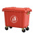 舒蔻 加厚物业小区公用室外环保分类塑料带盖医疗环卫户外垃圾桶大容量商用 红色1100L