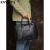 ENVISTA 高端轻奢侈高档品牌真皮商务男士手提包头层牛皮公文包欧美单肩 黑色，
