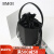 BMOI牛皮包包2024菱形潮流斜挎包小众链条手提包盒子 黑色