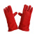厚创 电焊手套长款 牛皮耐高温超耐磨柔软焊接防火线手套加厚隔热 红色防火线