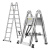 升级款全铝伸缩梯子折叠梯加厚人字梯工程梯多功能升降梯 全铝款两用梯1.9+1.9(可变3.8米