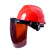 LISM飞溅头戴式电焊防护罩烧焊工面罩护脸耐高温面屏防安全帽打 红帽子+绿色面屏