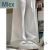 MLEX白色窄版阔腿牛仔裤女春季新款美式高腰小个子显瘦百搭垂感直筒裤 白色(九分) XS