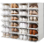 海兴鞋盒抽拉式鞋柜鞋子收纳神器省空间塑料抽屉式鞋盒收纳盒透明 2个装-透明白(大号3套减206套减 25.8x33.2x18.3cm
