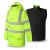 者也 户外反光雨衣交通执勤警示安全服加厚应急救援雨衣 荧光绿（单雨衣） XL