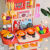 北欧时光（BEIOUSHIGUANG）儿童厨房玩具套装餐厅可煮饭做饭厨师宝贝切切乐喷雾灯光女童餐台 75CM超大号【珊瑚红】 喷雾+出水