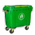 金诗洛 K5122 1100L手推式垃圾车 大号移动垃圾箱户外街道垃圾桶 绿色1370*1035*1450mm