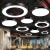 灯具吊灯圆形圆环led现代简约酒店大堂工业风圆圈工程环形定制 白色实心直径40厘米-48瓦