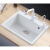 水槽厨房牙白单槽洗菜盆单槽水槽 乳白色 04圆形龙头+净