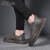 石末（SHIMO） 休闲鞋男新款系带优质牛皮商务板鞋运动鞋软底百搭男士皮鞋 灰色 42