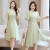 戴丽格连衣裙女夏季2024年新款感修身显瘦气质洋气白色雪纺西装裙子 XRZ2013粉红色 M