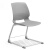 绿色塑钢接待椅会议室多功能休闲椅智慧教室学生椅美容职员椅前台 白-橙色软座[雪橇脚]