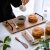 CH日式咖啡厅家用早餐面包点心寿司相思木托盘茶盘长形双耳带把 相思木托盘-黑色把手大号