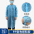 一次性工作服白大褂无纺布防尘养殖厂实验室参观服加厚 XL(170-175) PP蓝色橡筋袖【纽扣款】