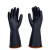 雨林军   耐酸碱橡胶手套工业耐油防水防滑黑色作业手套橡胶耐用    单位：双 黑色 短袖35cm(5双） 