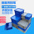 周转箱带盖物流翻盖收纳箱五金零件盒工具整理框运输配送 小号蓝色 外:400*300*150mm