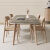 菲迪拉货上门亮光岩板餐桌现代简约简家用小户型长方形餐桌椅 18米桌+8椅