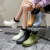 采易乐 短筒雨鞋 防滑耐磨休闲雨靴 户外男女时尚水鞋防水低帮胶鞋 绿色单鞋40码
