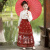 迪士尼（Disney）六一儿童节演出服马面裙女童汉服夏季古风裙子中国风女大童国风唐 [凤凰]红色马面裙+短袖上衣 130