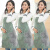 日式围裙女家用厨房防水防油新款罩衣工作服男士做饭的专用可擦手 绿色3条【省6元】