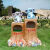 创意卡通分类垃圾桶玻璃钢雕塑户外园林景区幼儿园庭院果皮箱摆件 20667兔子奶牛双垃圾桶带指示牌大号