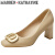 马登·凯瑟琳（MADDEN KATHAYINE）品牌轻奢复古高跟鞋女粗跟2024春季新款软皮法式方头中跟单鞋女 米白色 7cm 35