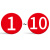 安燚  红底白字（1-10） 数字号码牌编号亚克力贴磁性号牌自粘磁力机器标牌圆牌序号牌GNG-522