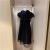 索宛亦（SUOWANYI）黑色雪纺连衣裙女夏2022年新款小个子法式复古高腰显瘦气质小黑 黑色 S