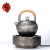 山本堂-丸型黑土瓶  日本纯手工进口工艺铁壶无涂层砂铁壶 丸型砂土+素将电陶炉+证书