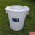 塑料圆桶恒丰牌垃圾桶钢化桶圆形储水桶带盖室内外垃圾桶大号加厚 120型白色70L 49*50cm