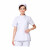  劳保佳 护士服短袖套装 短袖体套装 美容院医院工作服 偏襟领 白色短袖套装 3XL码 定制款（不退不换）
