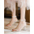 昌祥回力透明凉鞋性感水晶鞋2024年网红新款简约一字扣带仙女粗高跟鞋 米白色5厘米 34