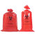 希试 红色生物危险品处理袋医疗垃圾袋耐高温高压灭菌袋实验废弃物红色PP 袋 41*60cm 50个 送50根扎带 