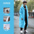 洛港 时尚简约款天蓝 M码 雨衣长款全身防雨单人男女透明连体成人自行车电动车雨披