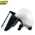 京洲实邦铝合金支架+深色面屏+白色安全帽 工地施工头盔遮阳帽檐透气款JZSB-9124