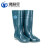 沸耐笙 FNS-04555 中性高筒加棉保暖雨靴 成人外穿低跟PVC水鞋 绿色单鞋 36码 双