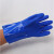 博尔格801耐油工业橡胶手套磨砂防滑防水酸碱棉毛内衬浸塑手套蓝色（ND)10付装 蓝色