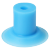 机械手真空吸盘工业开袋真空吸盘薄膜塑胶袋耐高温硅胶吸盘进气 QLF33+M10x1.5接头(浅蓝色)