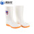 沸耐笙 FNS-04842 男士中筒白色食品卫生雨鞋 食品厂用白色食品PVC胶鞋 白色 39 双