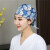 山头林村适用手术室帽子女纯棉印花护士帽月子化疗包头帽牙科口腔医生工作 蓝色树叶