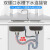 厨房双槽洗菜盆下水管不锈钢水槽垃圾处理器双接头连接管排水配件 (内径58螺纹接口)双接口管20厘米长度