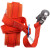 全身电工安全带国标爬电杆电力双保险带户外专用安全腰带 红色电工双小钩腰带+2米绳子