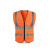 曼睩 针织布多口袋橙色L 针织布多口袋反光衣反光背心道路安全指挥应急救援施工马甲ML002