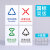 垃圾分类标识贴纸宣传画垃圾桶标志不可回收易腐厨余干湿垃圾指示 国标-无图标4张 15x20cm