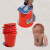 塑料红桶水桶泡脚洗车桶脸盆茶渣桶大容量喜结婚带盖手提加厚 水勺(蓝色)