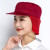 车间防尘工作帽帽子棉厨房网包头发网兜帽透气厨师帽男女通用 红色帽顶全布