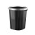 希万辉 黑色垃圾桶商用无盖简约创意欧式圆形塑料压圈大号垃圾桶 黑色-中号（2个装）